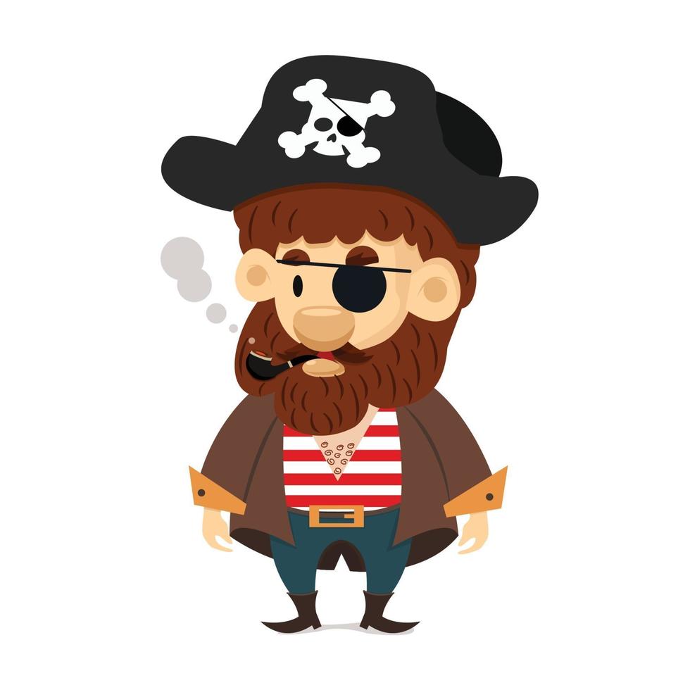 vecteur de dessin animé mignon personnage pirate