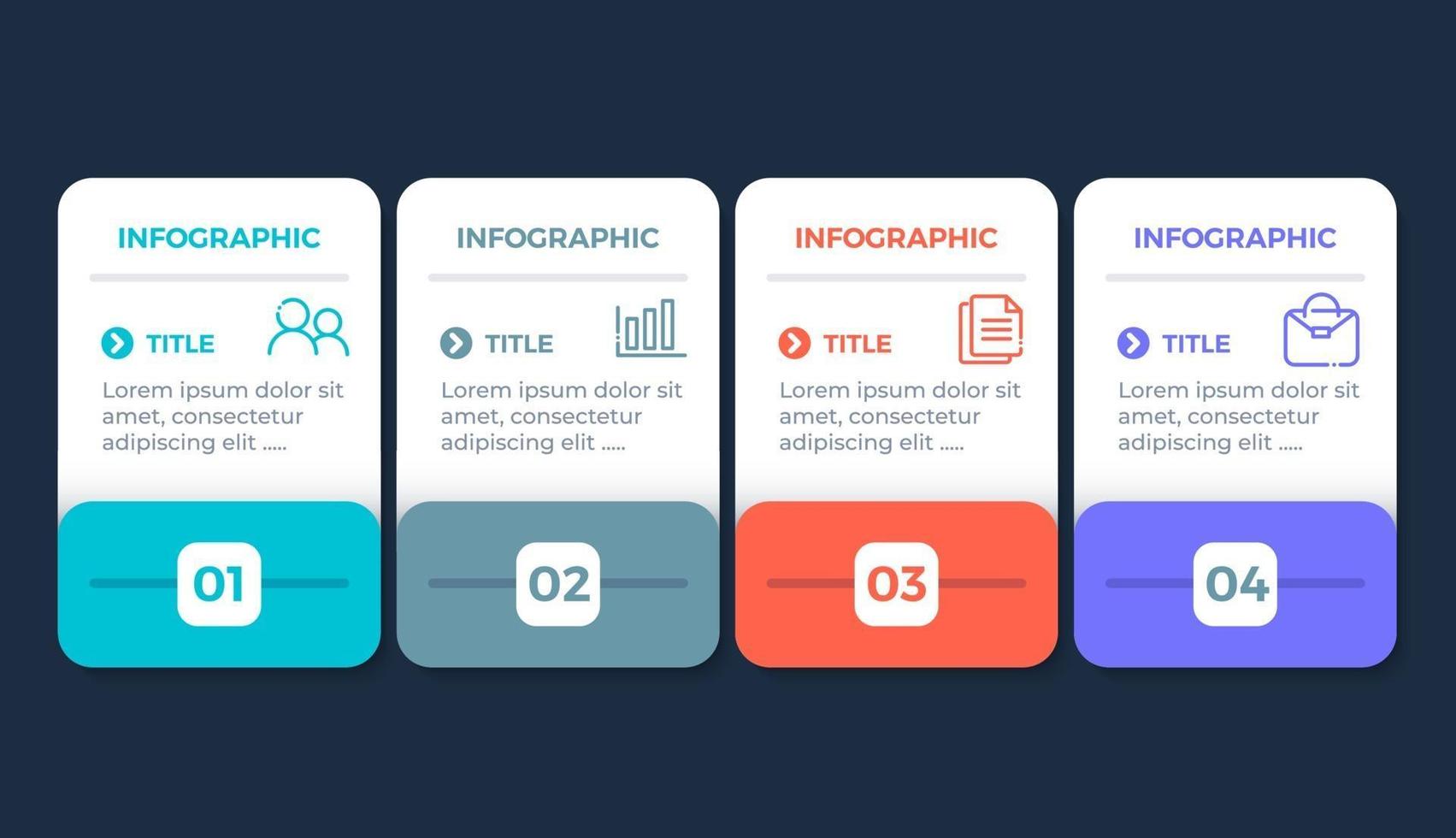 diagramme infographique de vecteur. modèle pour entreprise, présentations, web avec 4 étapes d'options vecteur