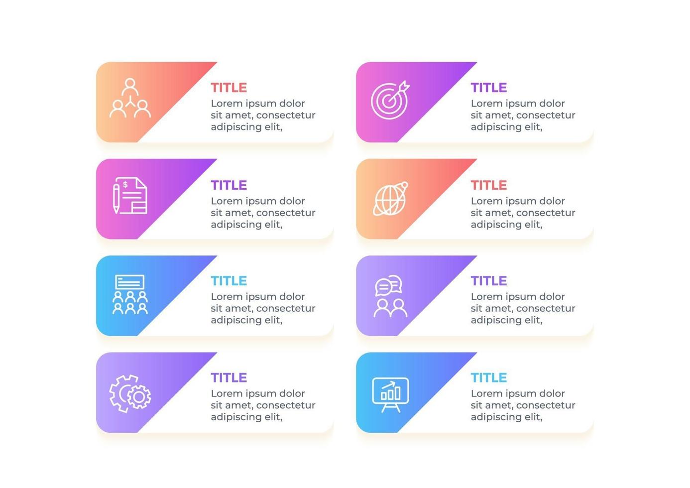 infographie avec options d'étapes vecteur