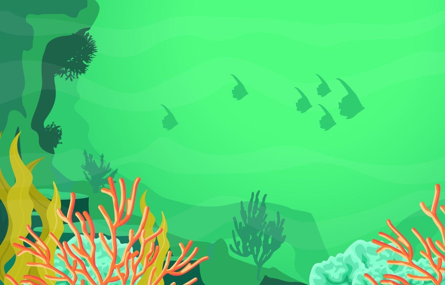 scène sous-marine avec illustration de poissons et récifs coralliens vecteur