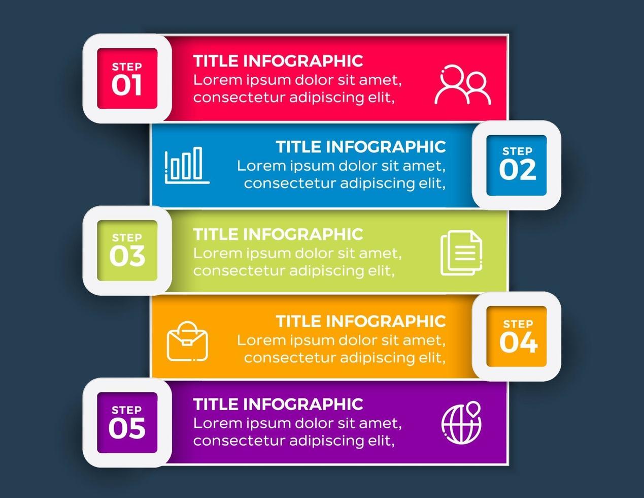 modèle de conception d'étiquette infographie vectorielle avec icônes et 5 options ou étapes vecteur