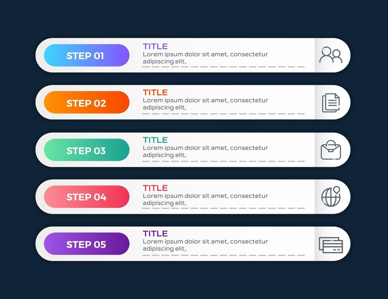 modèle de conception d'étiquette infographie vectorielle avec icônes et 5 options ou étapes vecteur