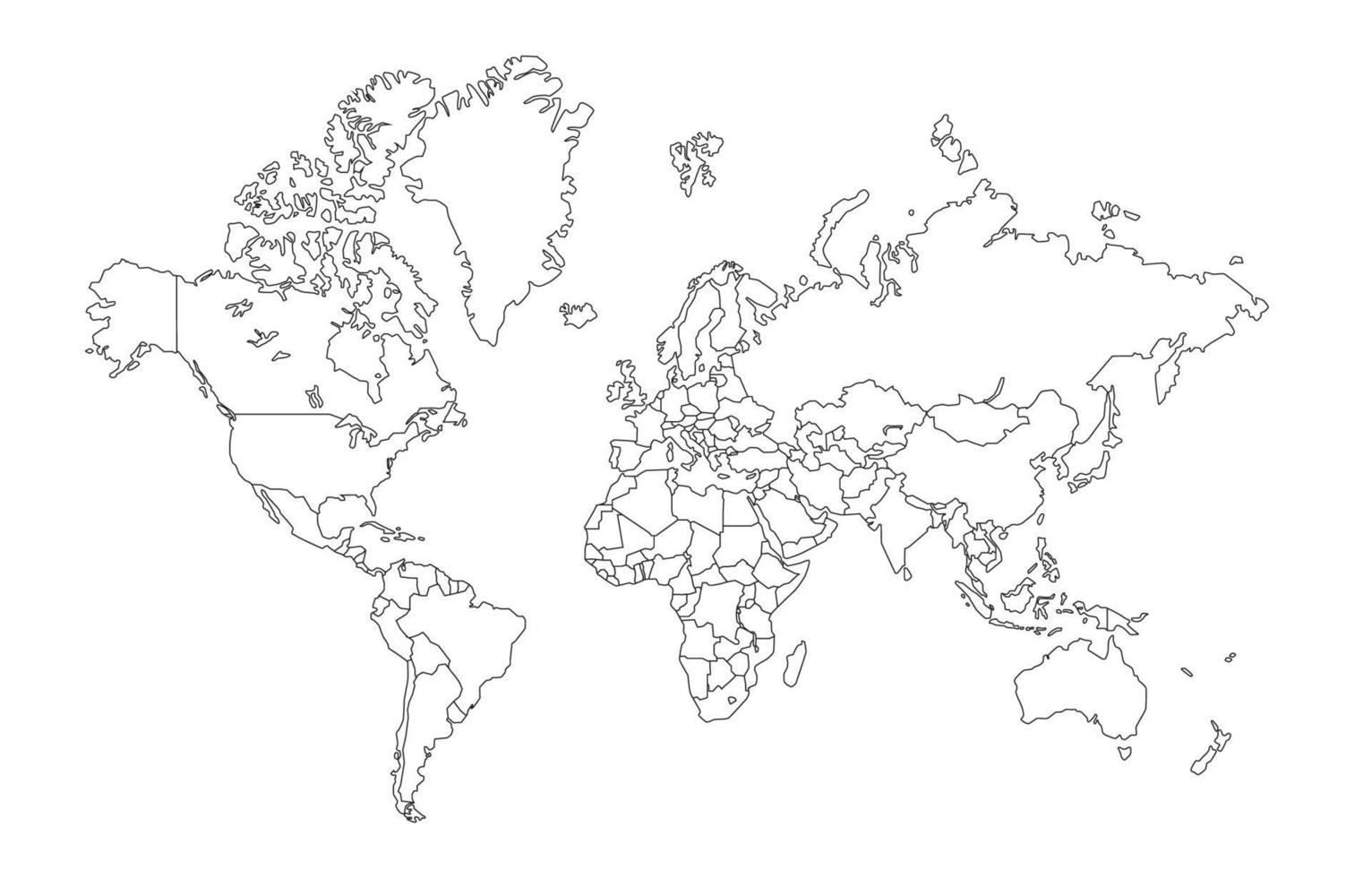 monde carte contour modèle vecteur