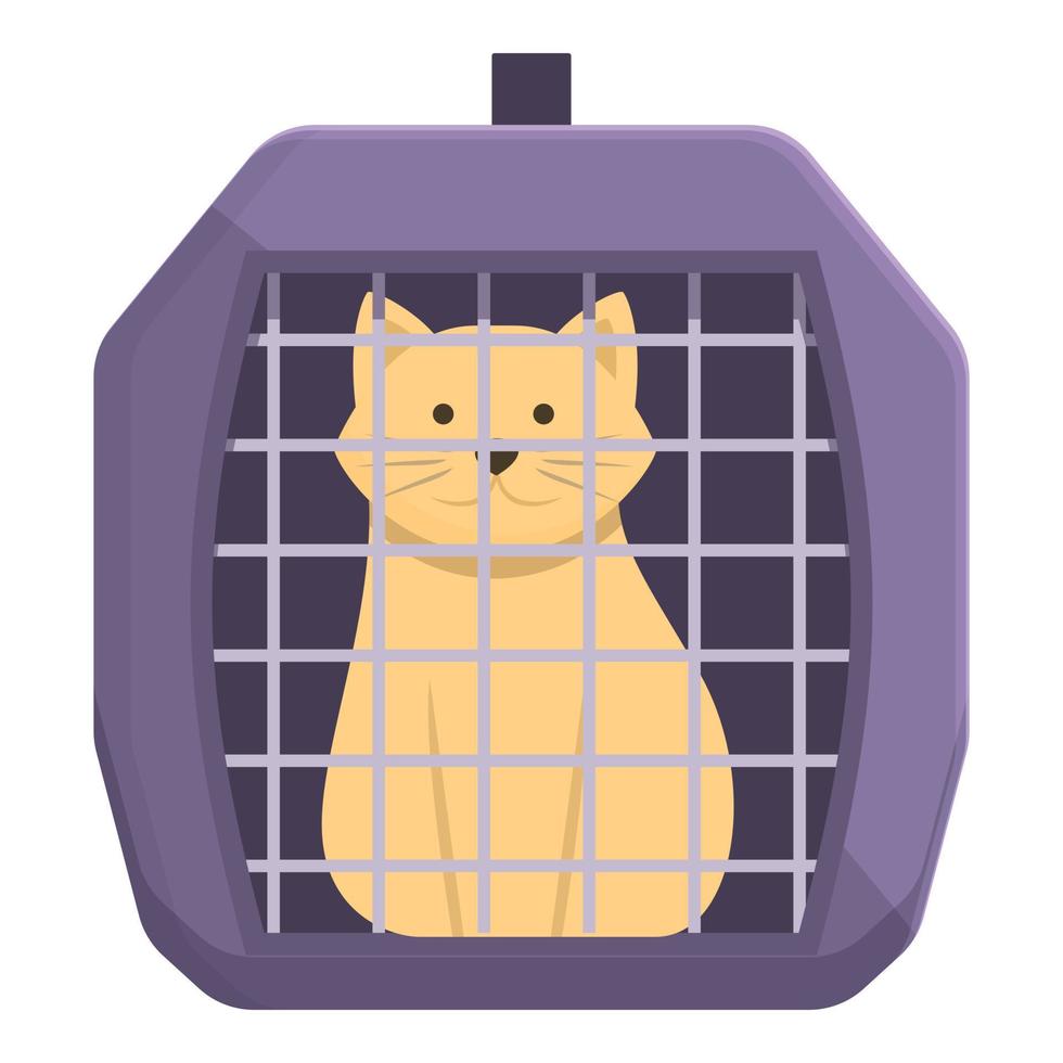 nourriture chat cage icône dessin animé vecteur. animal de compagnie transporteur vecteur