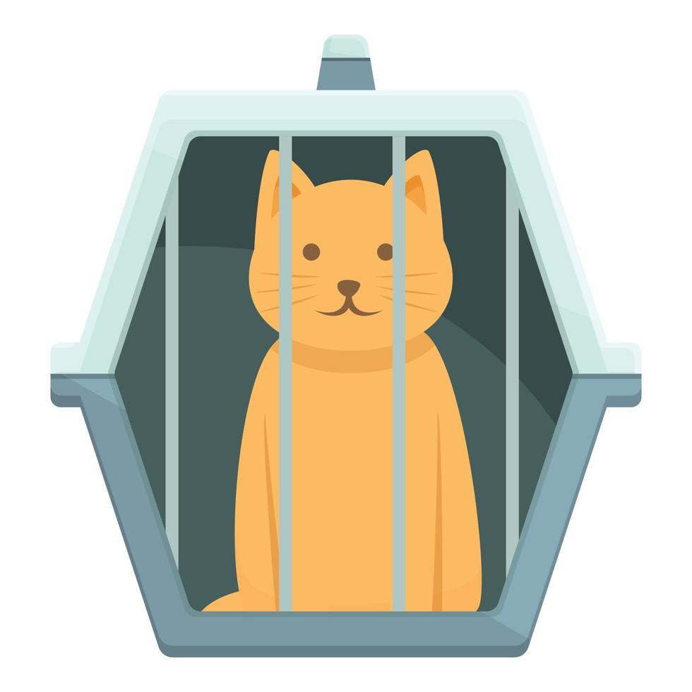 chat transporteur icône dessin animé vecteur. animal de compagnie cage vecteur
