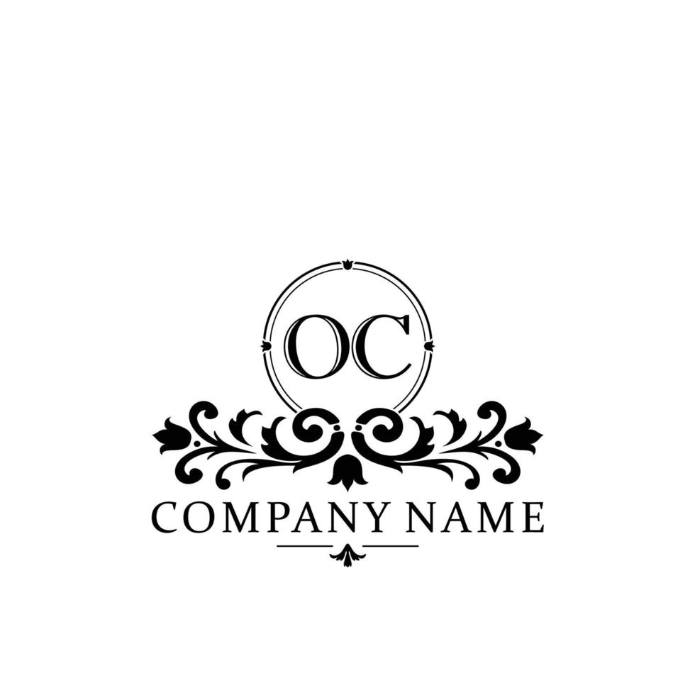 lettre oc floral logo conception. logo pour femmes beauté salon massage cosmétique ou spa marque vecteur