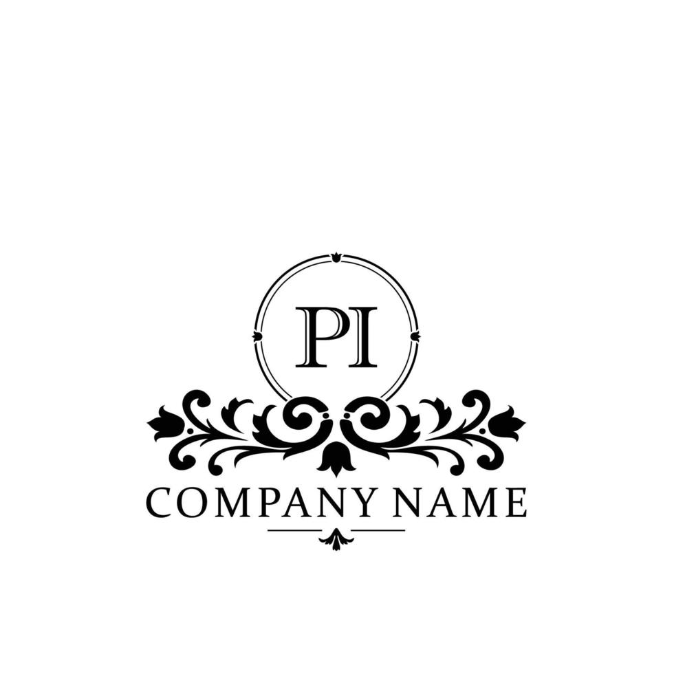 lettre pi floral logo conception. logo pour femmes beauté salon massage cosmétique ou spa marque vecteur