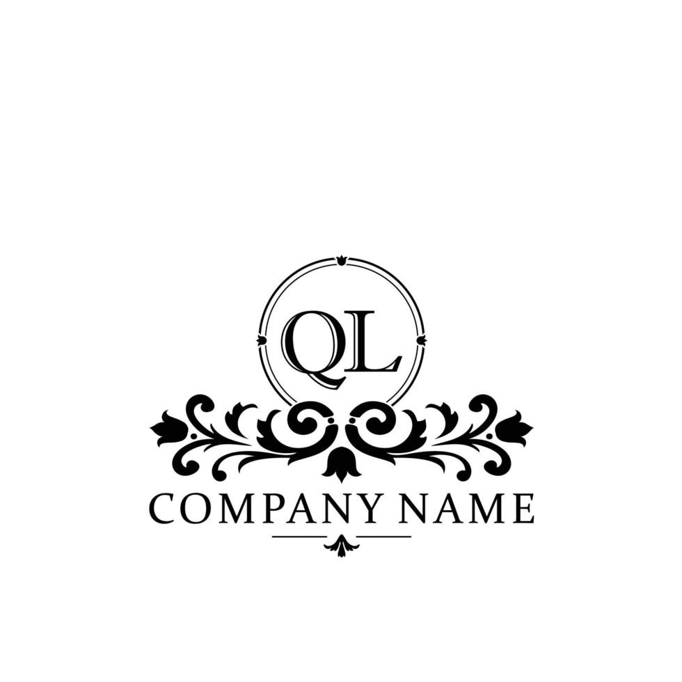 lettre ql floral logo conception. logo pour femmes beauté salon massage cosmétique ou spa marque vecteur