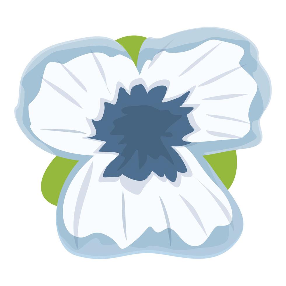 blanc bleu pensée fleur icône dessin animé vecteur. floral alto vecteur