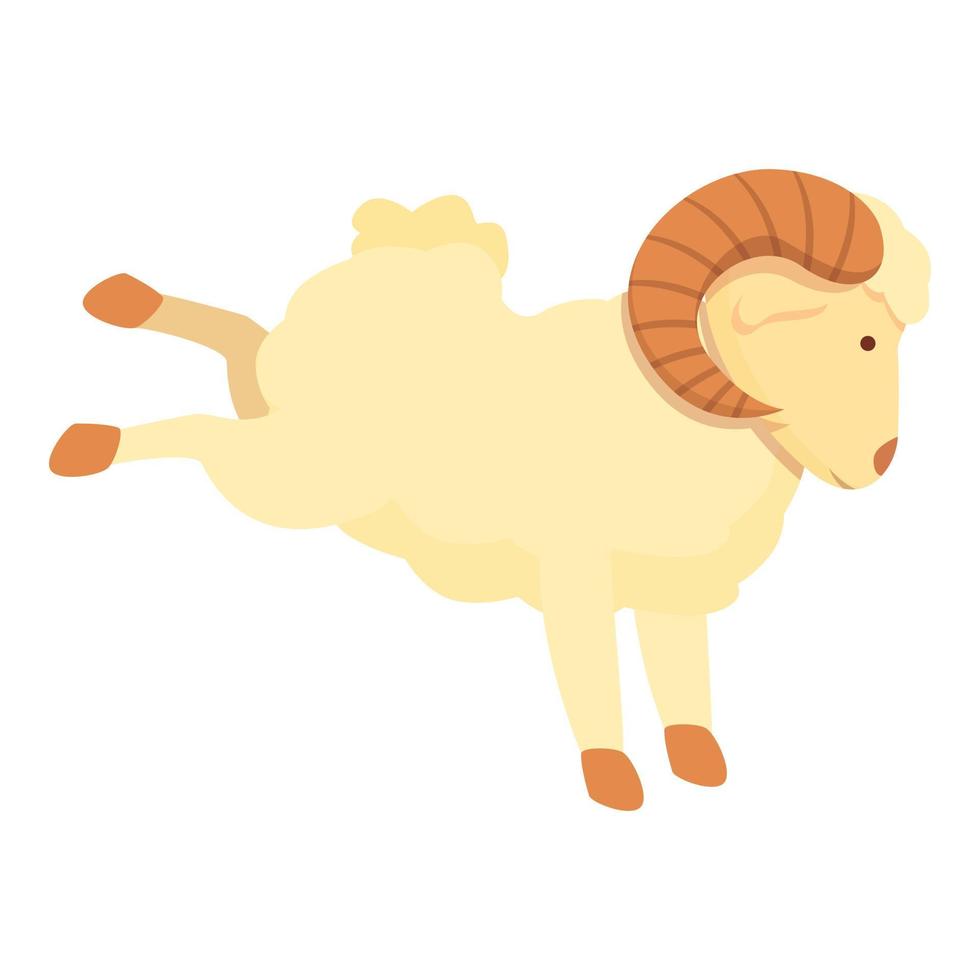 sauter RAM icône dessin animé vecteur. chèvre animal vecteur