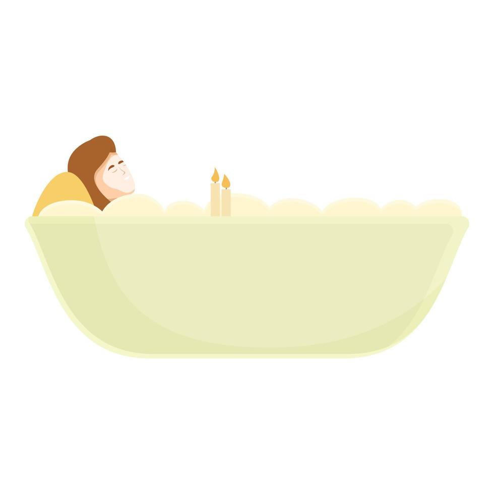 nuit se détendre une baignoire icône dessin animé vecteur. l'eau baignoire vecteur