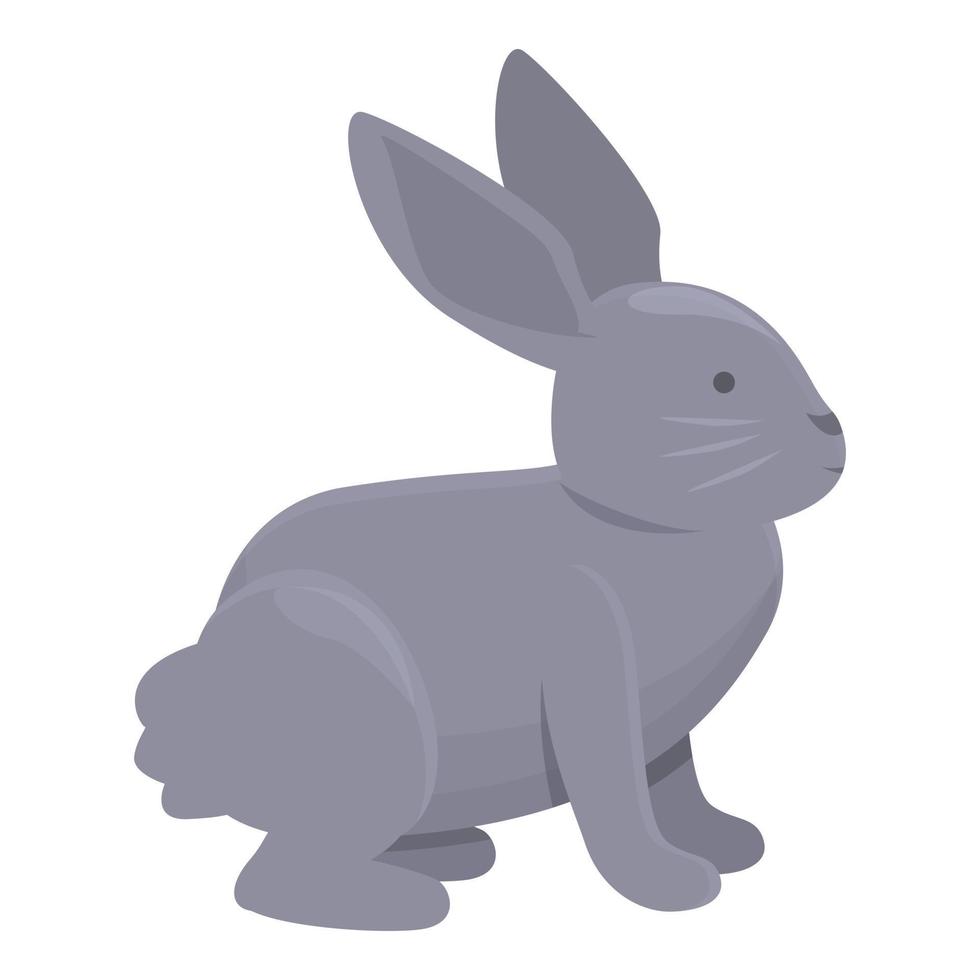 gris ferme lapin icône dessin animé vecteur. mignonne animal de compagnie vecteur