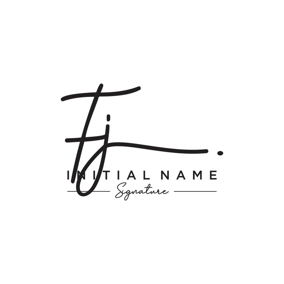 lettre fj signature logo template vecteur