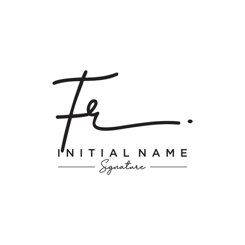 lettre fr signature logo template vecteur