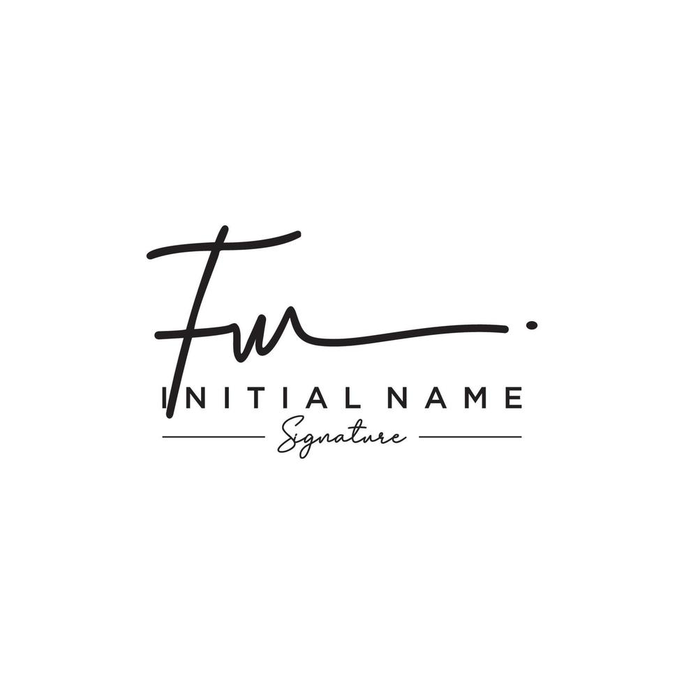lettre fw signature logo template vecteur
