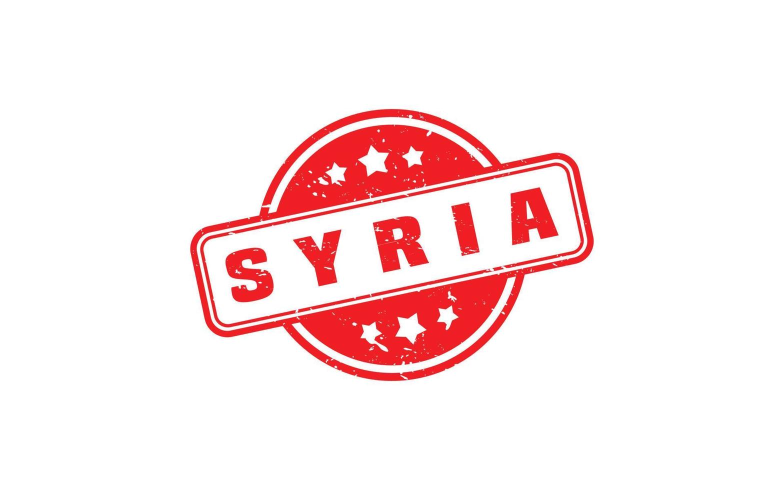 Syrie timbre caoutchouc avec grunge style sur blanc Contexte vecteur