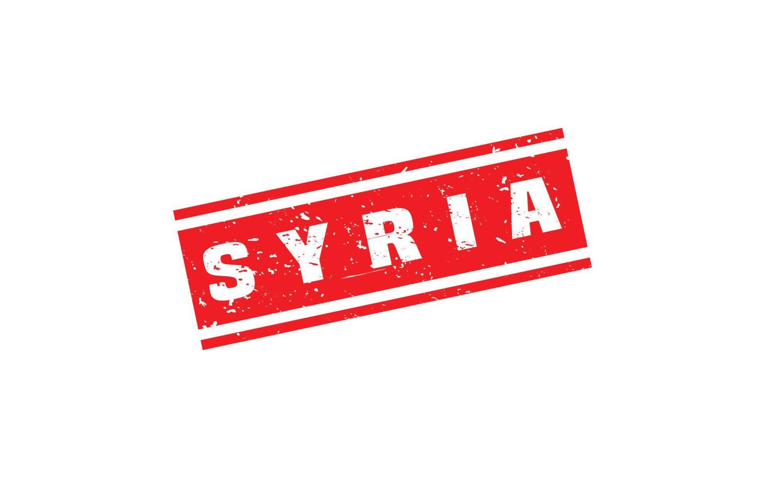 Syrie timbre caoutchouc avec grunge style sur blanc Contexte vecteur