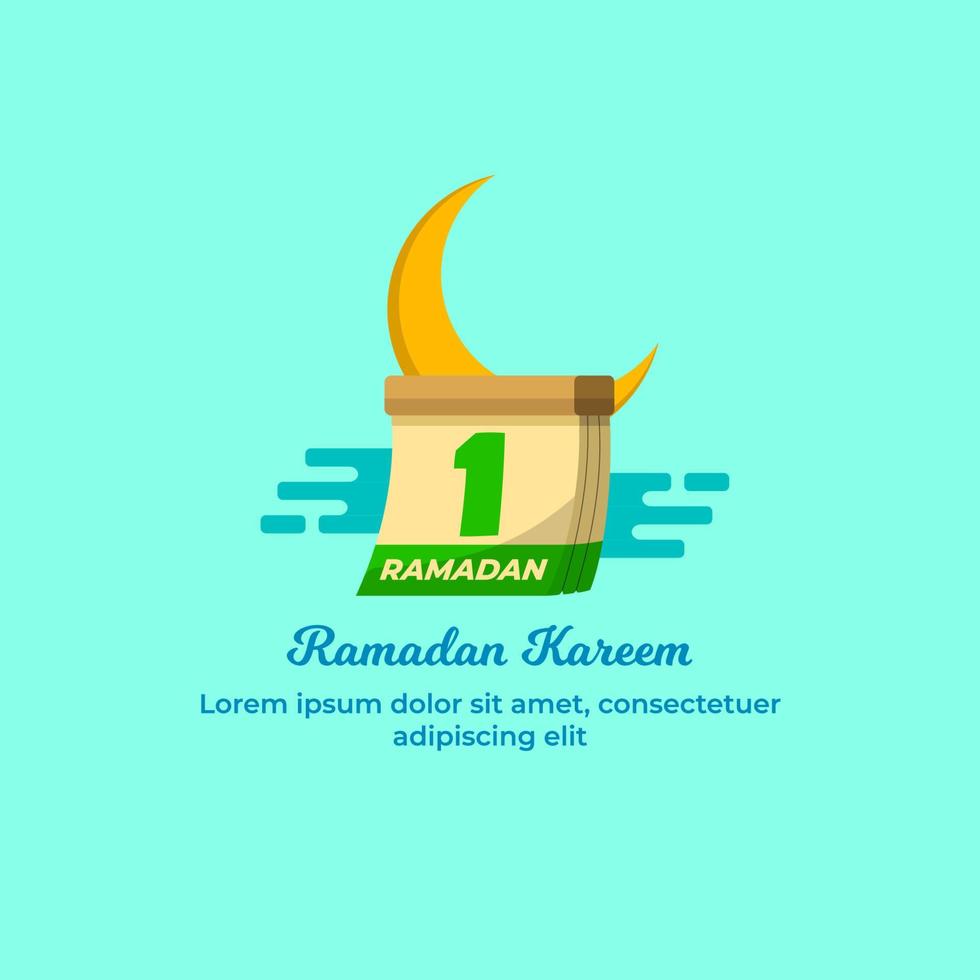Ramadan un événement dessin animé. Ramadan salutation vecteur