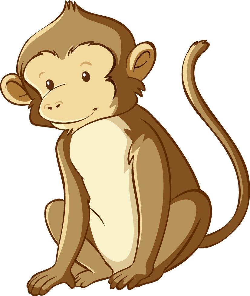 style de dessin animé de singe isolé vecteur