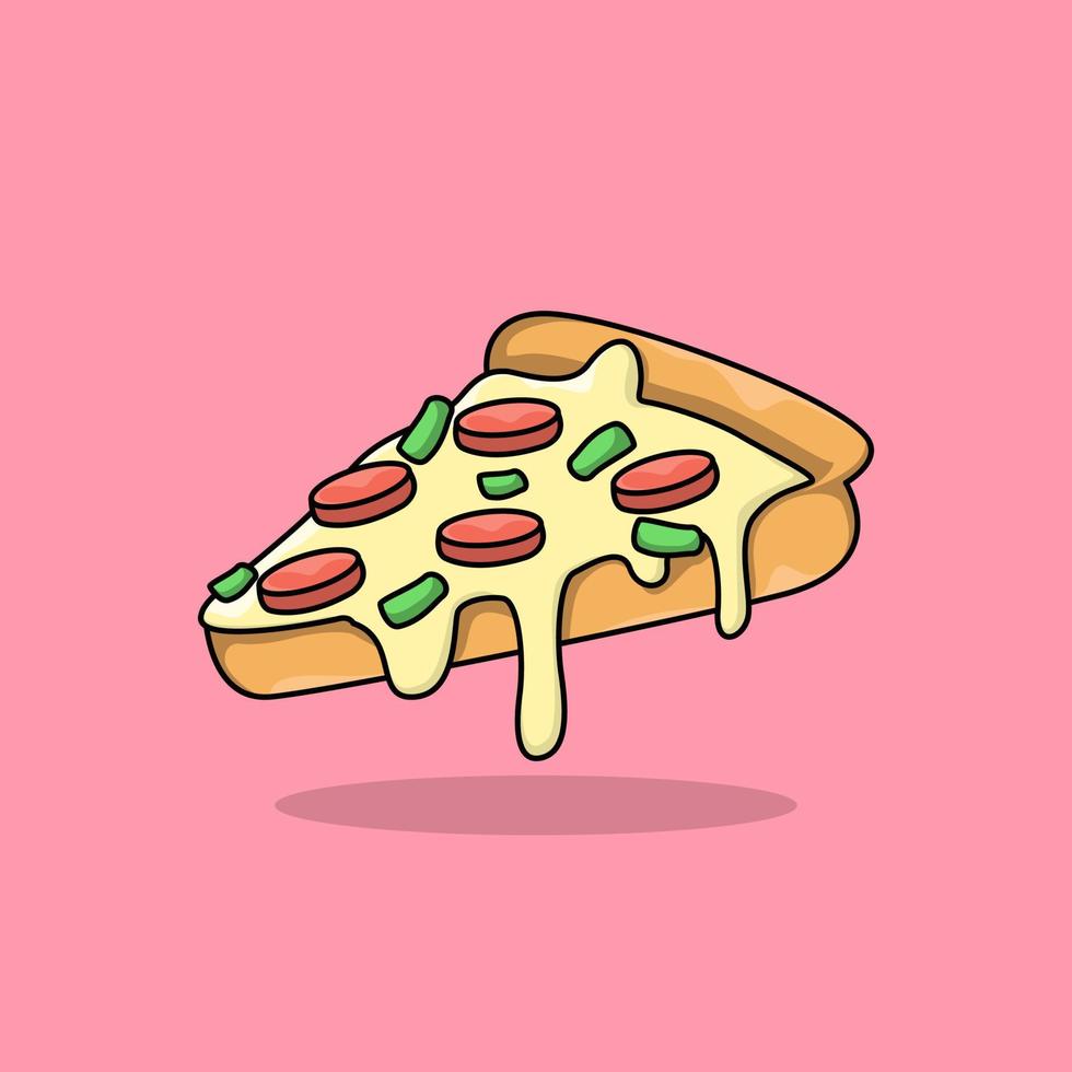 mignonne vite nourriture Pizza vecteur illustration