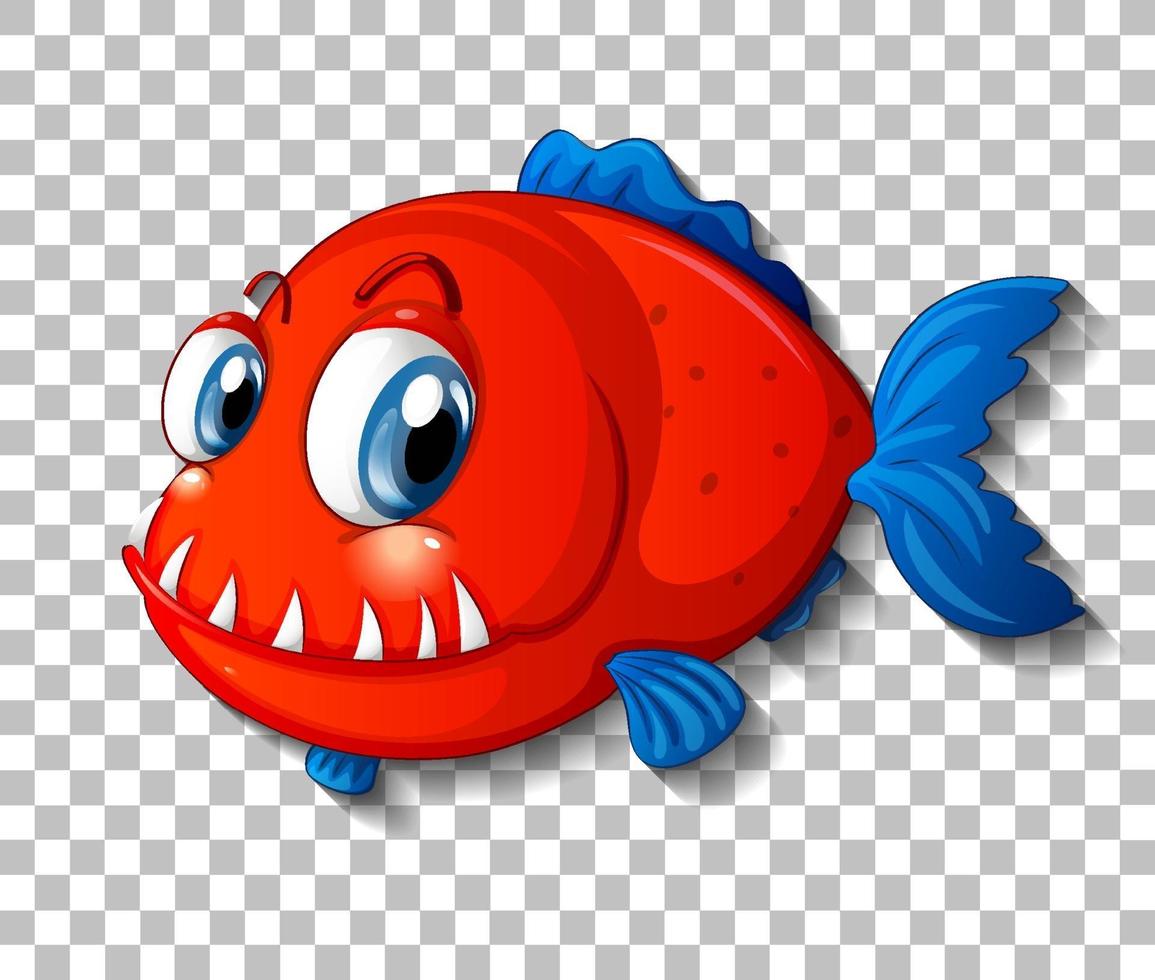 personnage de dessin animé de poisson exotique rouge vecteur