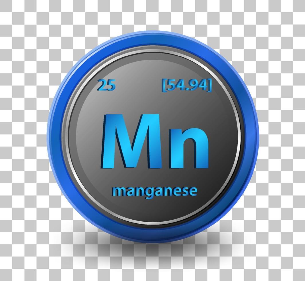 élément chimique de manganèse vecteur