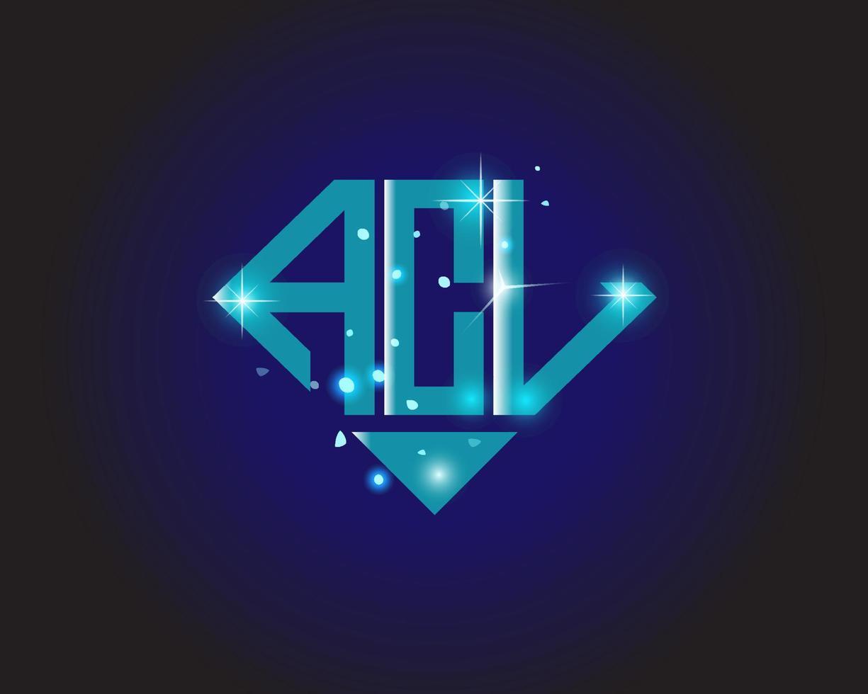 conception créative du logo de la lettre acl. conception unique d'ACL. vecteur
