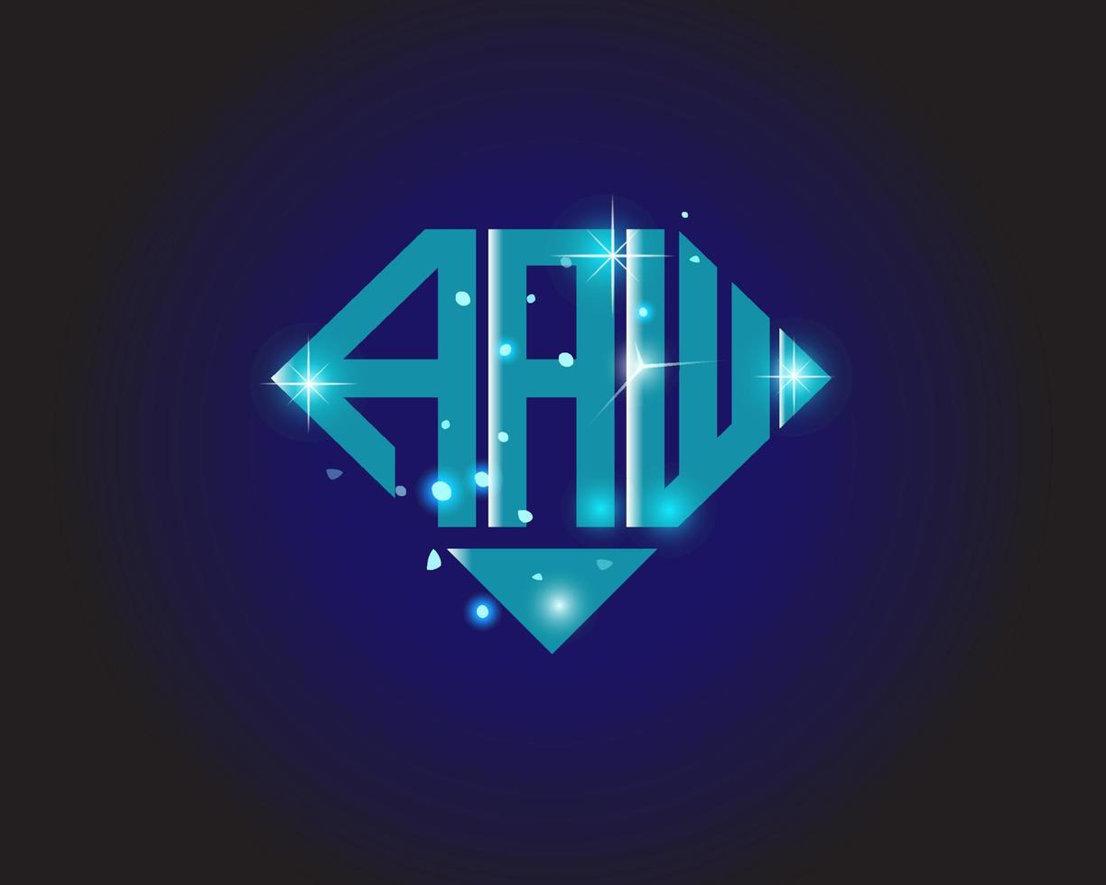 conception créative du logo de la lettre aaw. aw conception unique. vecteur