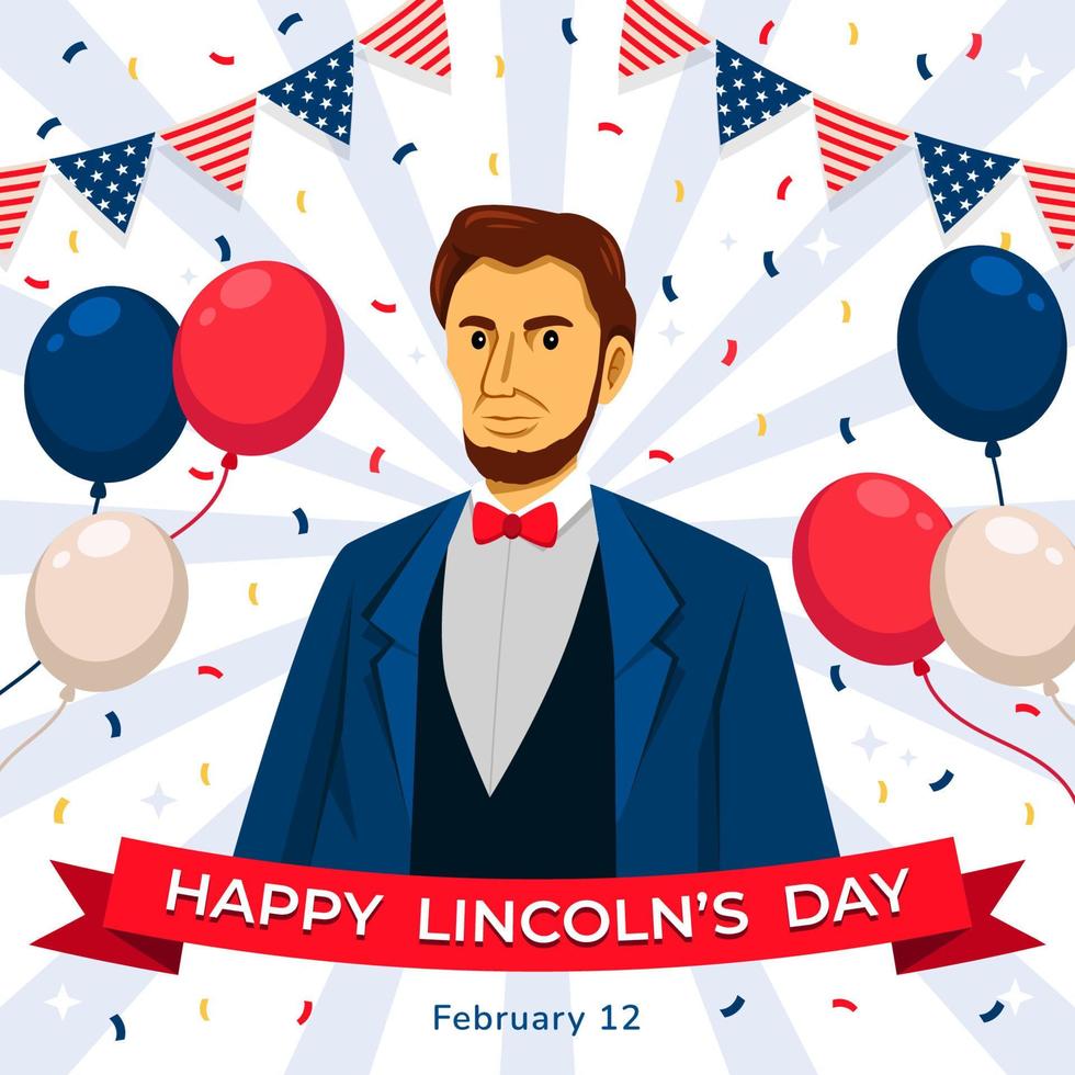 abraham de Lincoln anniversaire vecteur