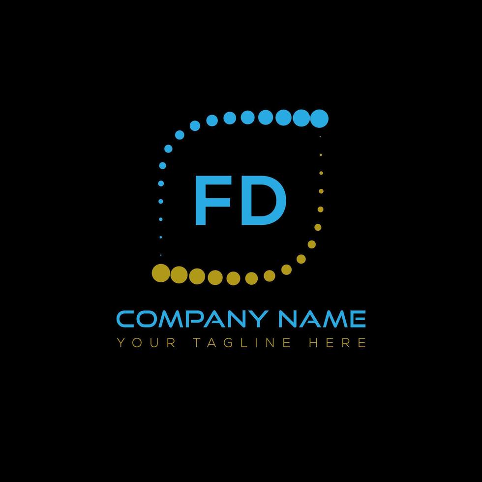 conception créative du logo de la lettre fd. fd conception unique. vecteur