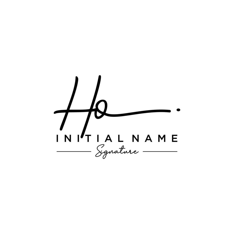 lettre ho signature logo template vecteur