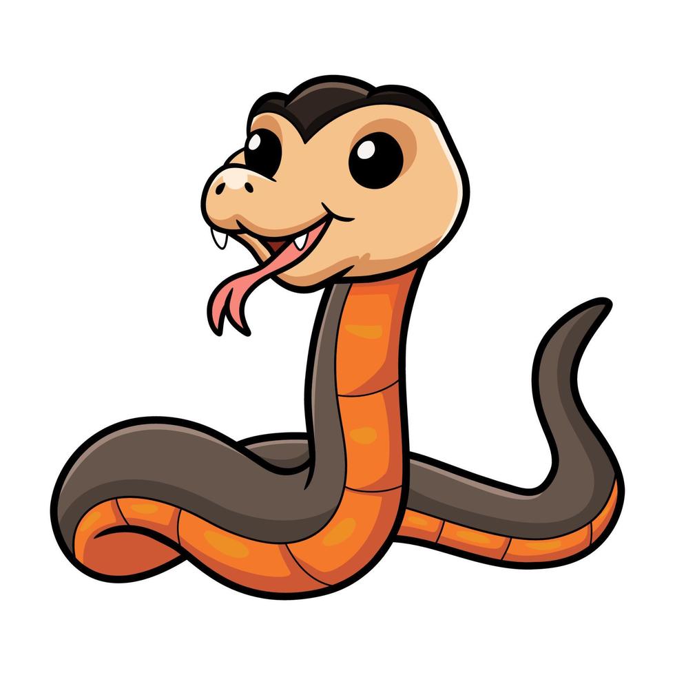 mignonne d'or couronné serpent dessin animé vecteur