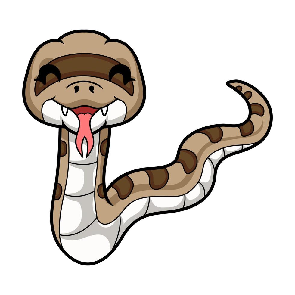 mignonne content gaufre serpent dessin animé vecteur