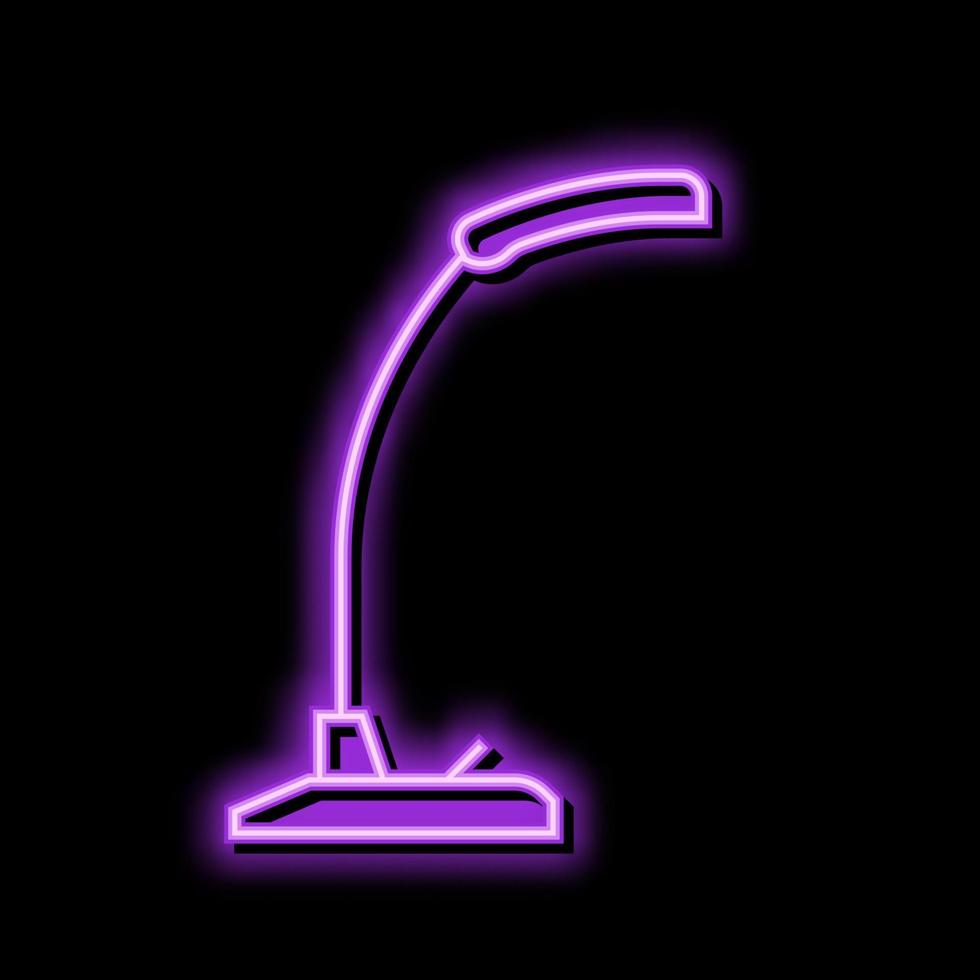 bureau table lampe néon lueur icône illustration vecteur