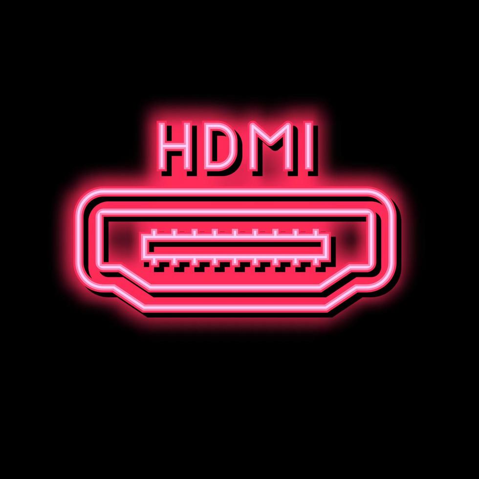 hdmi Port néon lueur icône illustration vecteur