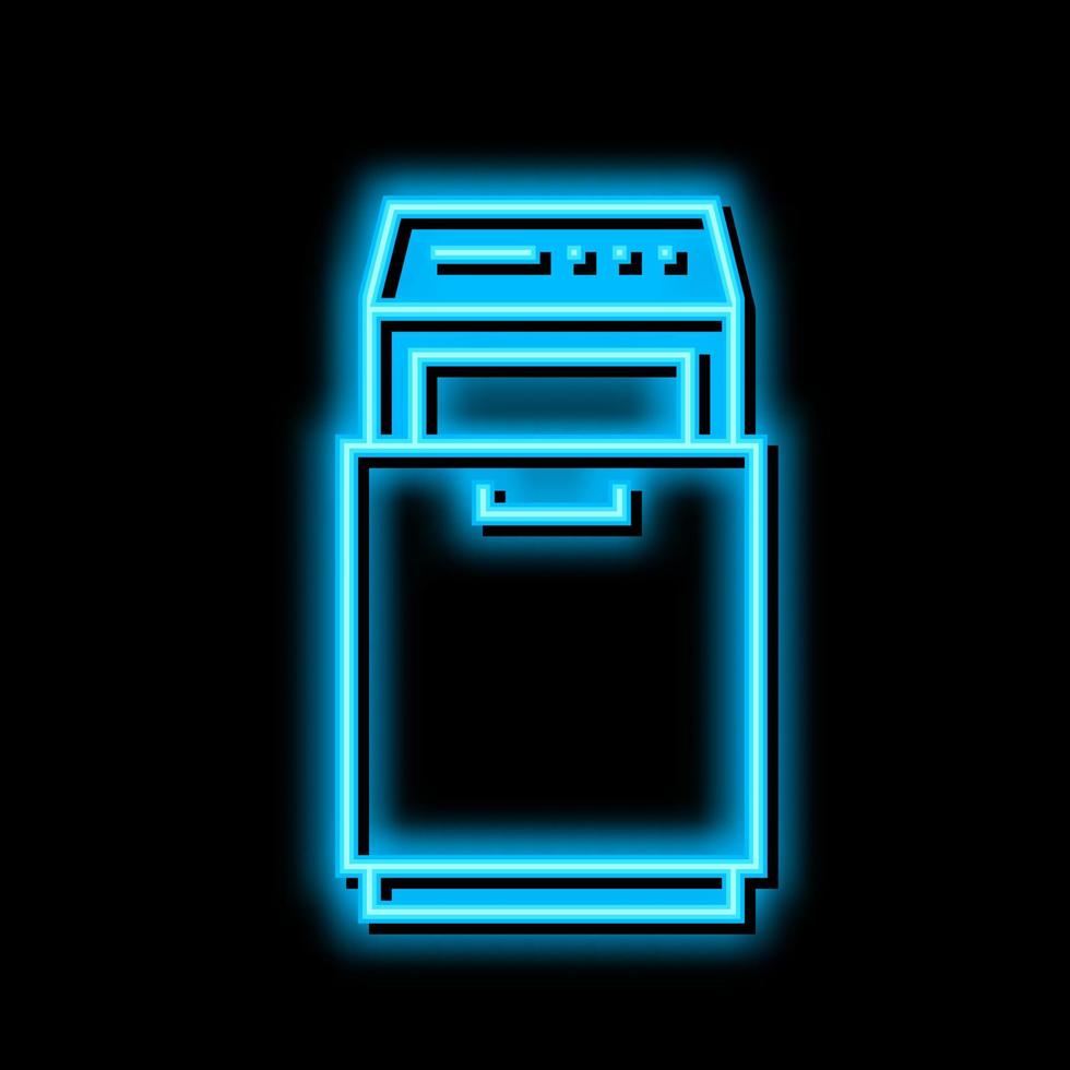 poubelle compacteur néon lueur icône illustration vecteur