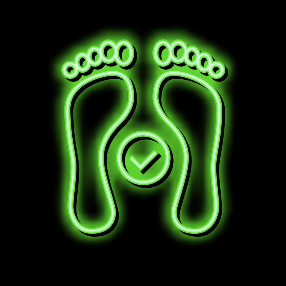 santé pieds impression néon lueur icône illustration vecteur