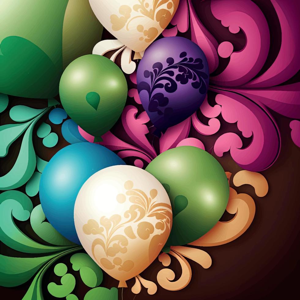 Contexte avec une groupe de coloré des ballons vecteur