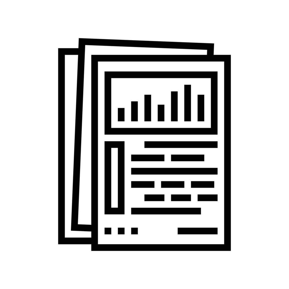 rapport papier document ligne icône vecteur illustration