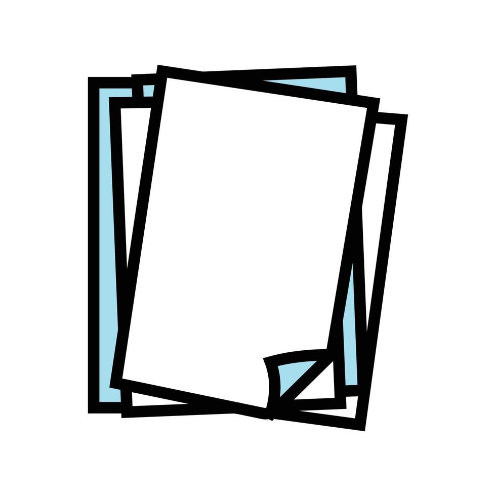 feuille papier document Couleur icône vecteur illustration