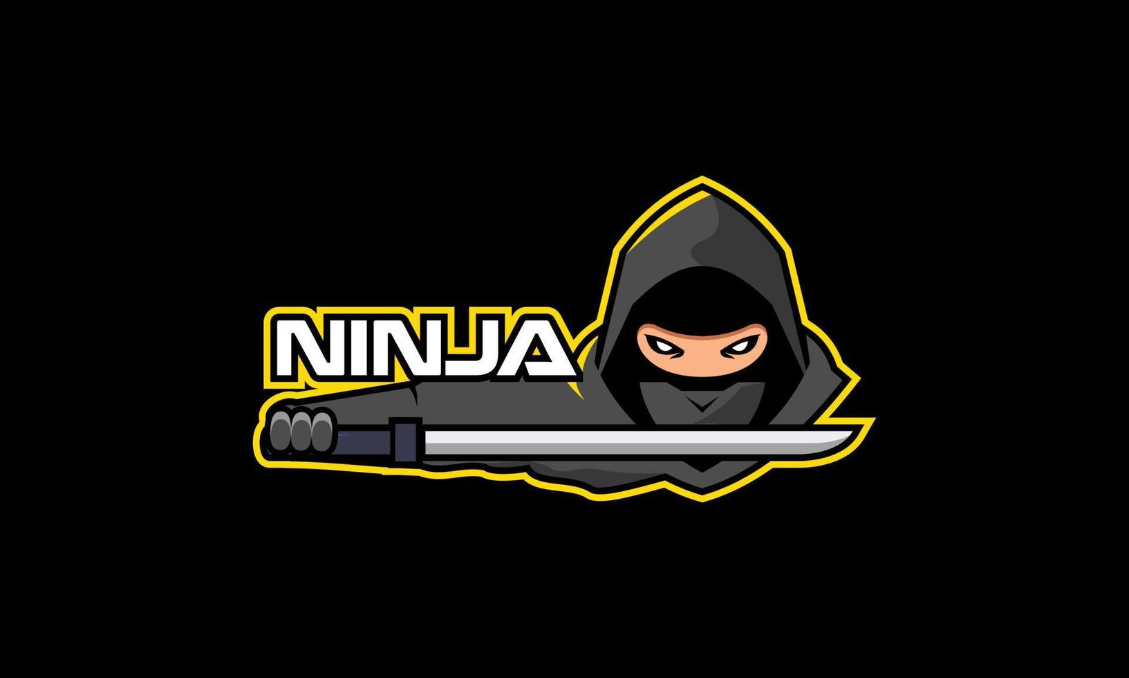 e-sport ninja mascotte personnage logo vecteur