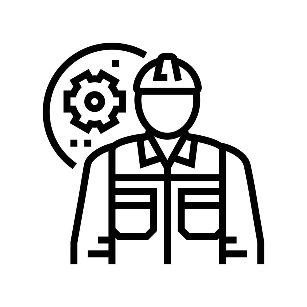 mécanique ingénieur ouvrier ligne icône vecteur illustration