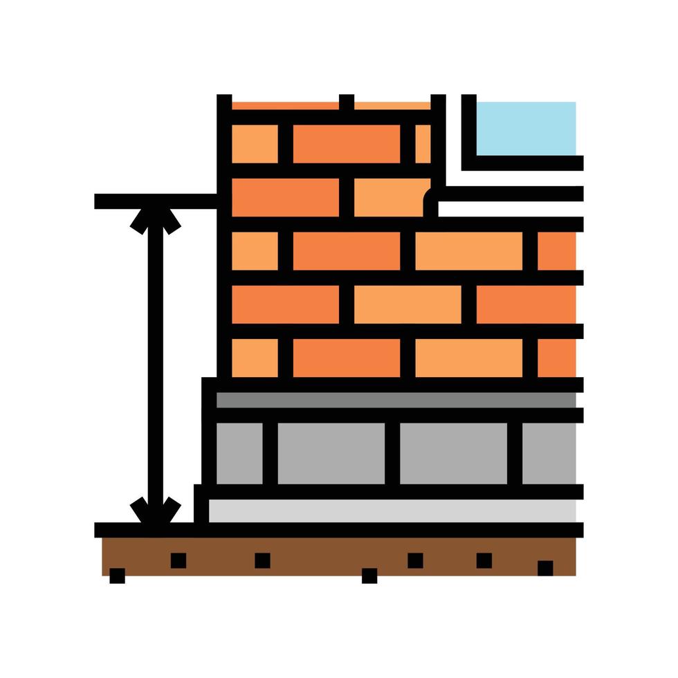 seuil niveau bâtiment structure Couleur icône vecteur illustration