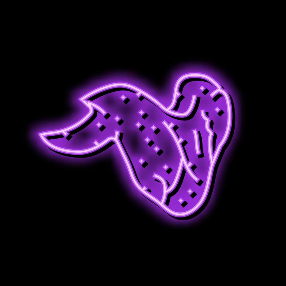 aile poulet frit néon lueur icône illustration vecteur