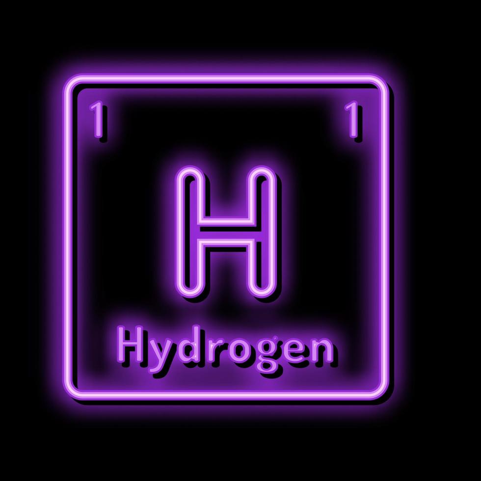 hydrogène chimique élément néon lueur icône illustration vecteur