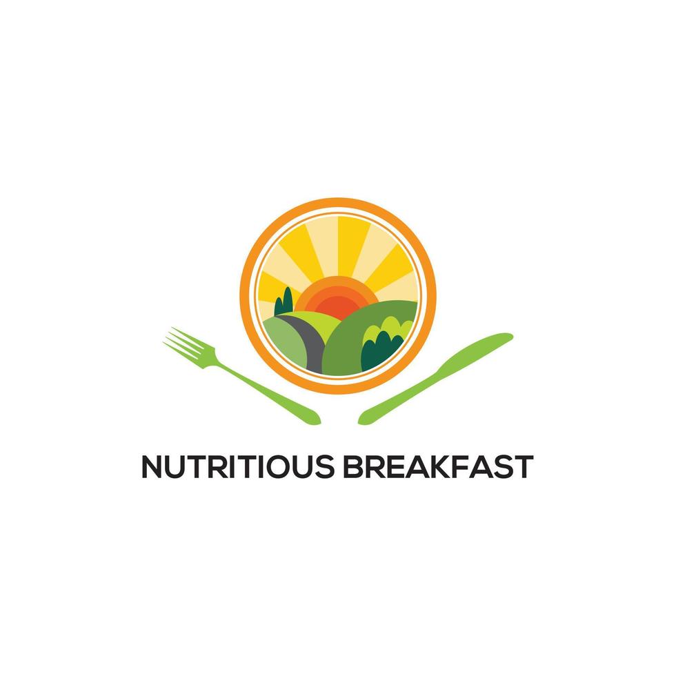 nutritif petit déjeuner logo dessins modèle, en bonne santé logo inspirations vecteur