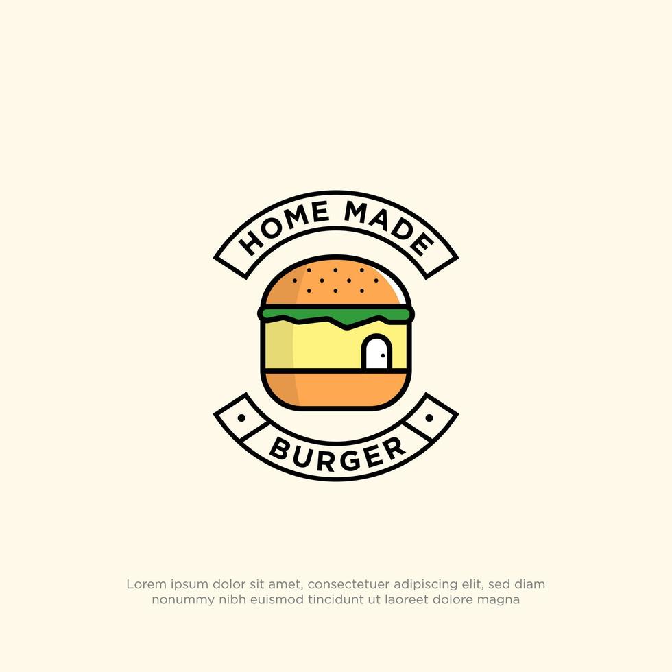 Frais fait maison Burger logo conceptions, nourriture et breuvages logo dessin animé vecteur