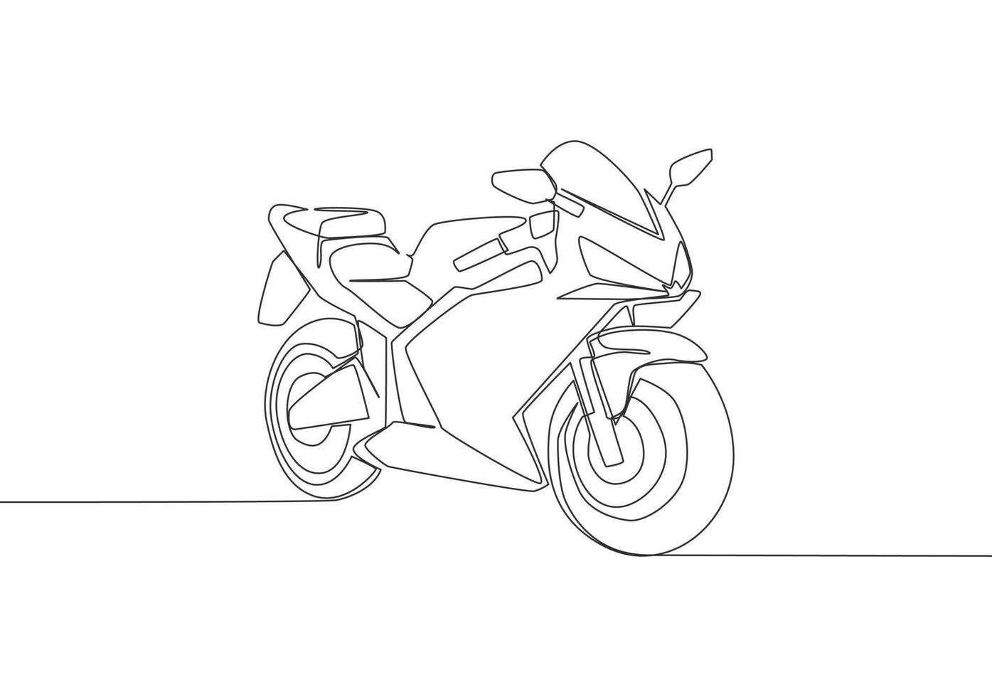 un continu ligne dessin de luxe sportif moto pour courses logo. gros sport moto concept. Célibataire ligne dessiner conception vecteur illustration