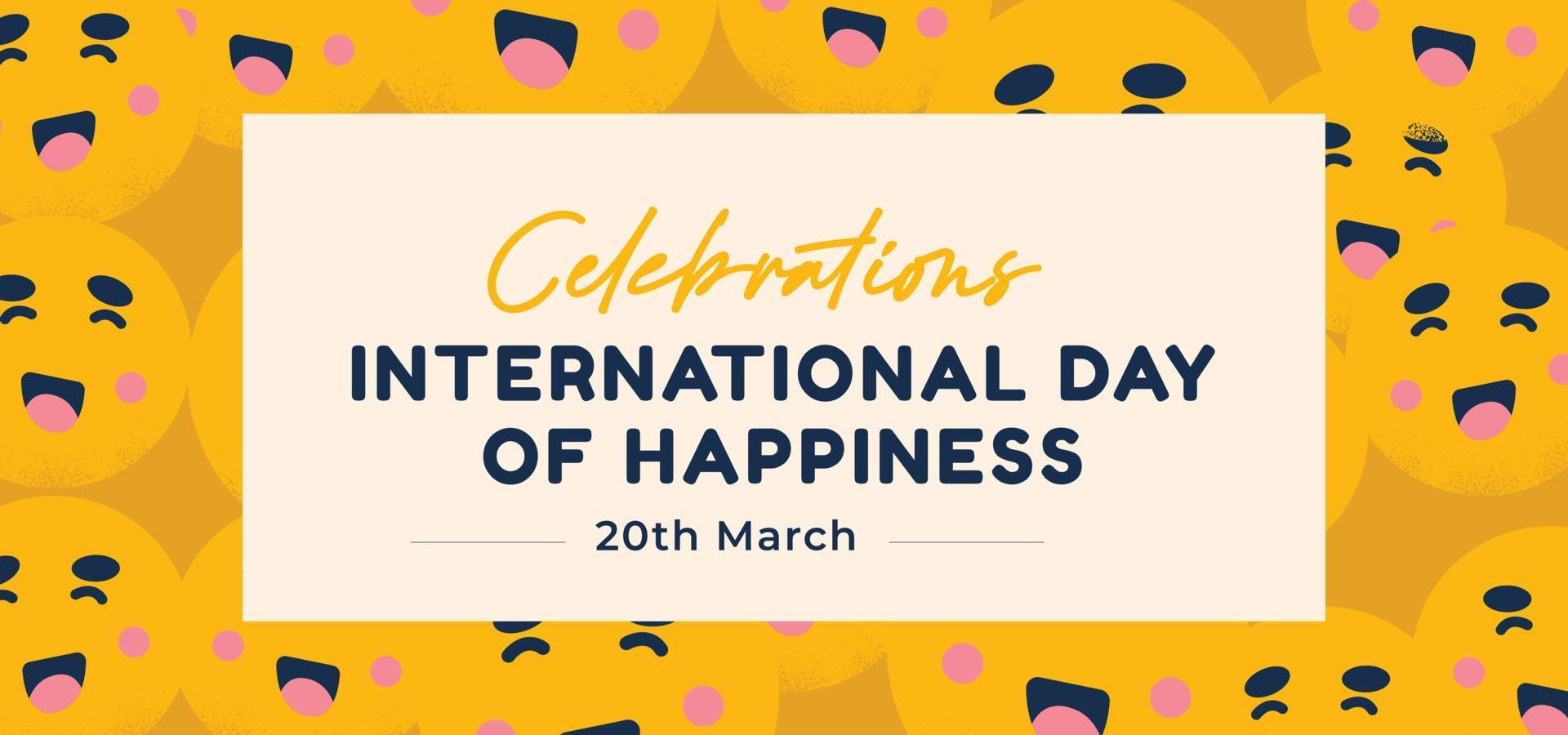 célébrations international journée de bonheur bannière conception modèle vecteur