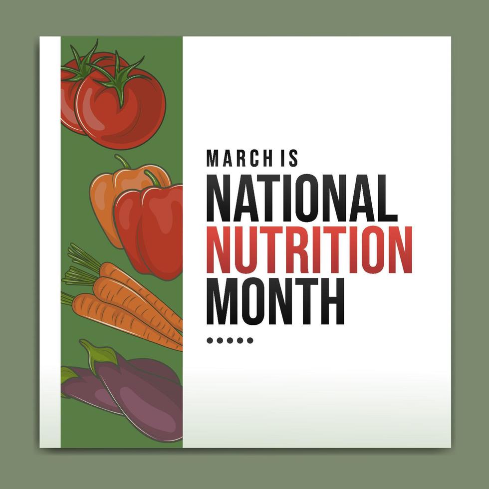 nationale nutrition mois est observé chaque année dans Mars vecteur